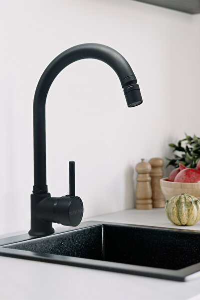 KUSTAR Black Santa 360 Degree Swivel Head Stick Sleeve Kitchen Sink Faucet