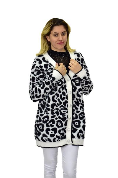 Nefise Women's Leopard Pattern Cardigan 101002   Bgl-St04079