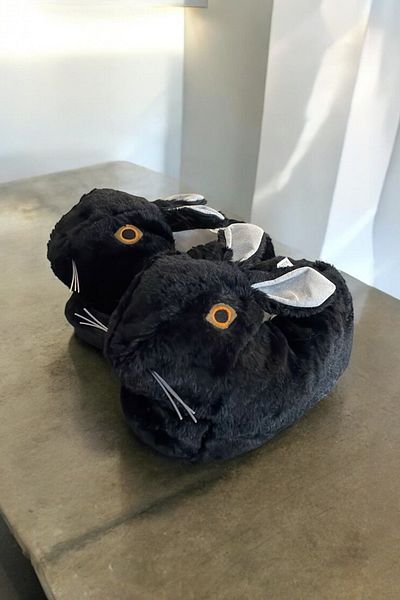 HAKKE Unisex Παντόφλες Σπιτιού με Φιγούρα Κουνελιού και Λούτρινο Panda