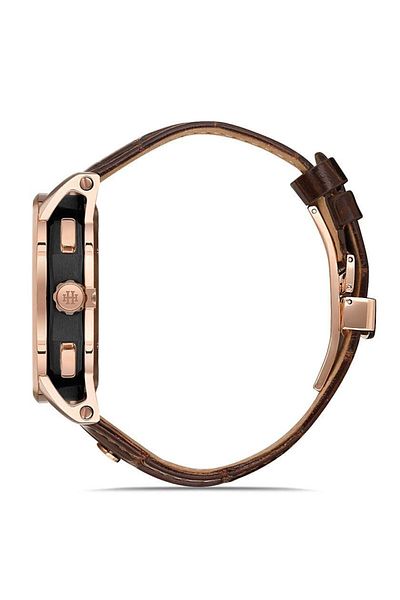 Hislon Men's Sapphire Glass Wrist Watch with Leather Band Function