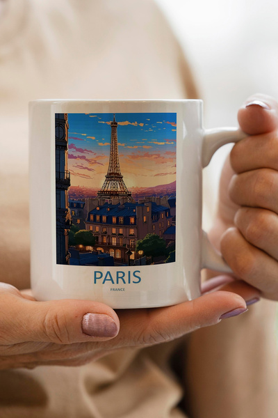 South Steel كوب فاخر مطبوع عليه فرنسا - باريس