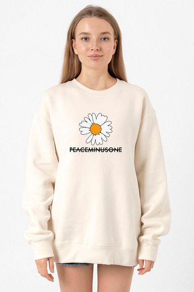 Tshirthane G-Dragon Peaceminusone Ecru Women's 2Ip Sweatshirt