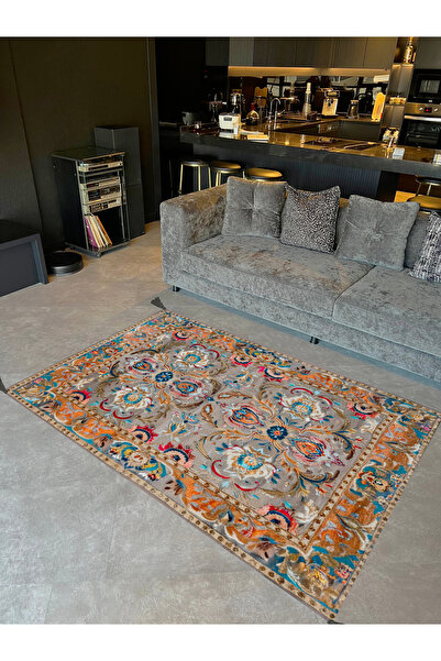 Rugs Modern Halı Tokyo Koleksiyonu Gri Tema Geleneksel Motifli Çiçek Desenli ...