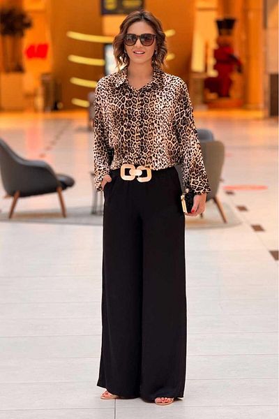 Nevin Kaya Moda ΠΑΝΤΕΛΟΝΙ ΜΑΥΡΟ ΣΑΤΕΝ