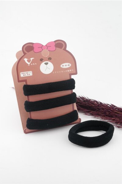 By Zeyna Aksesuar Γυναικεία μαύρη πόρπη από καουτσούκ