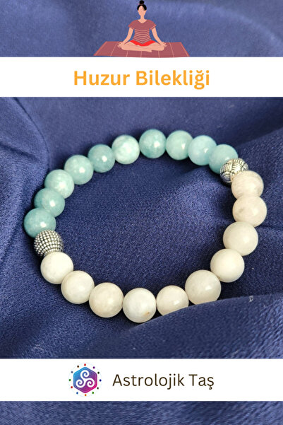 Tasarım سوار هوزور من الحجر الطبيعي، مع شهادة حجر القمر وحجر الأكوامارين