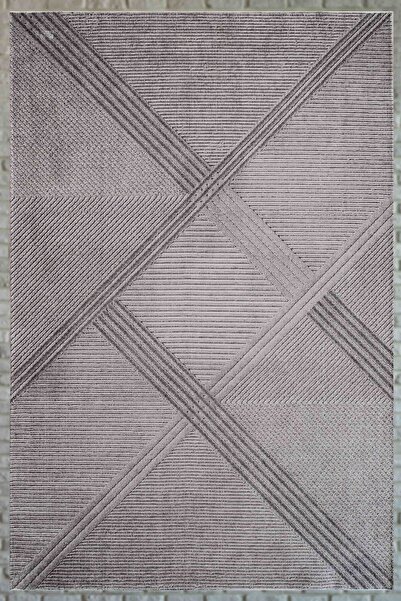Serente Home Modern Patterned Washable Non-Slip Base Chenille Anthracite Gray Living Room Carpet 4136
