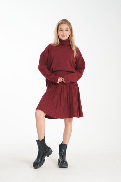 İLKCET MODA Set de tricotaje cu gât și fustă plisată
