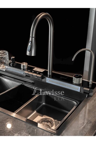 Lavisse Icon Piyano Tuşlu Akıllı Eviye, Işıklı Honeycomp Çizilmez Fonksiyonlu...