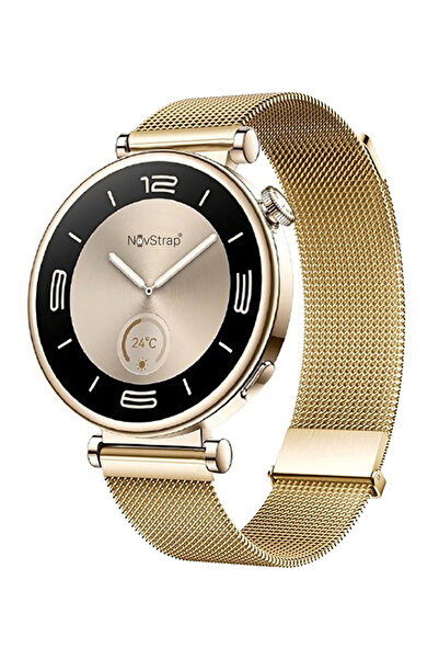 NovStrap Huawei Watch GT6 41mm GT4 41mm GT5 41mm ile Uyumlu Kordon (18mm) Çift Mıknatıslı Lansman Metal Hasır