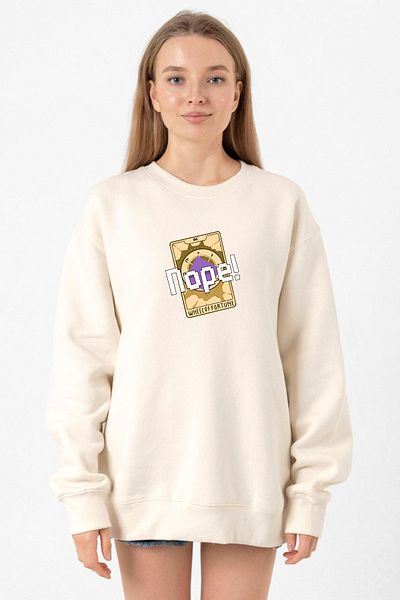 Tshirthane Wheel of Fortune Nope Ecru Women's 2Ip Sweatshirt
