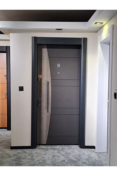 tezwood Antrasit Çelik Kapı Daire Kapısı Gizli Ayarlı Tırnaklı Sistem Hemen Teslim