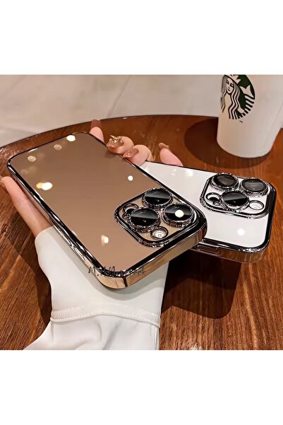 m.tk moveteck İphone 16 Pro Kılıf Tam Kamera Korumalı Metalik Parlak Renkli Kenarlı Yumuşak Silikon Lensli Kapak