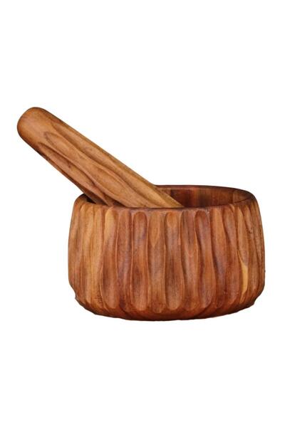 MİEN Mien Dayanıklı Ahşap Akasya Havan Set 2 Parça 7B44