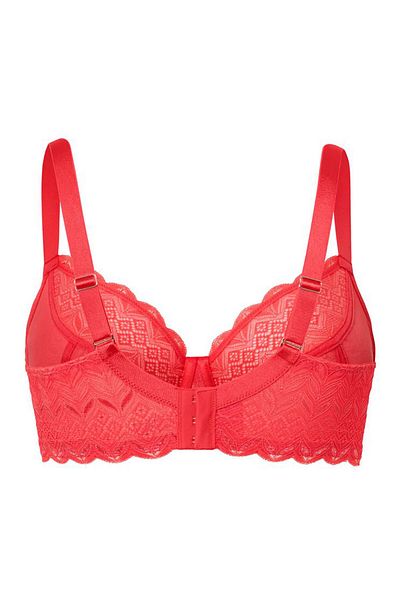 Tchibo Women Non Padded Lace Underwired Bra, Coral