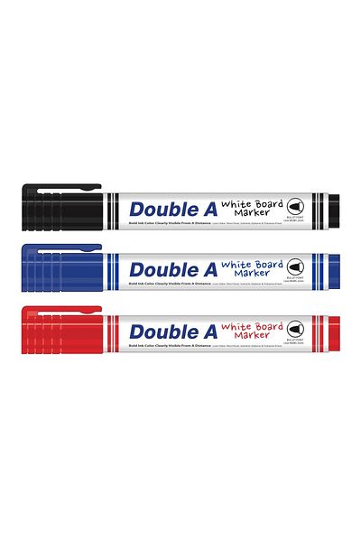 double Set of 12 White and Red Color Wooden Pencils