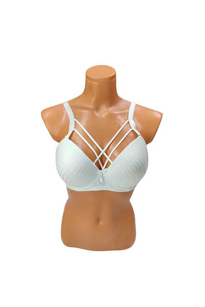 wear treasure C Cupă Sârmă Burete Hollow Cross String Sutien alb