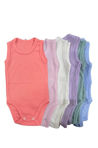 Akface Cotton Combed Cotton Snap Fastener Newborn and Baby Corded Undershirt Bady Bodysuit
