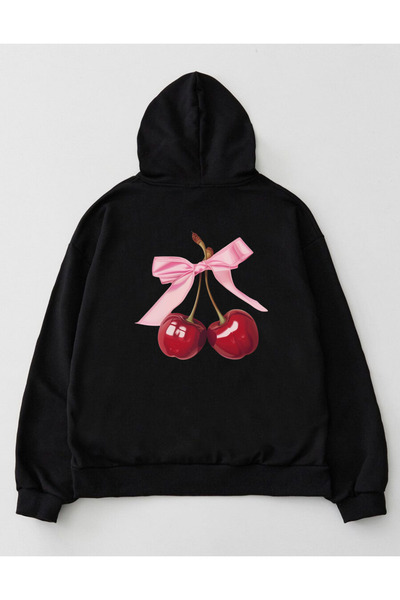Endless Hanorac oversize unisex cu imprimeu cireșe tricou