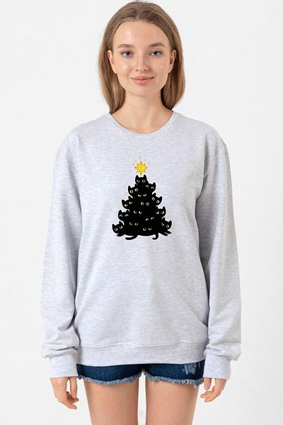 Tshirthane Meowy Christmas Grimelange Women's 2Ip Sweatshirt