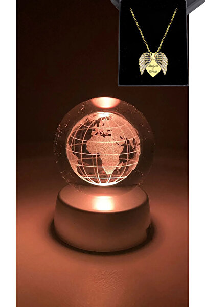 Home Sevgililer Günü Hediyesi Kişiye Özel Melek Kanadı Kolye Ve Dünya Renk De...