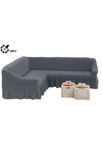 Evory Home Sofa Cover L  Shape Super Stretchable Anti Wrinkle Slip Flexible Resistant 5.5 Meter