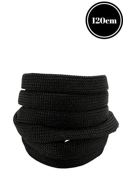 Mag Shoes Care Black Ironed Sports Shoelaces. 120cm. 1 Pair. 2 Pieces.