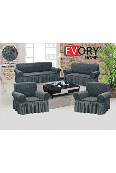 Evory Home Sofa Cover Waterproof 4 Pieces Set of 7 Seater (3+2+1+1) Water Resistant Furniture Protector