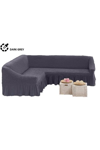 Evory Home Sofa Cover L  Shape Super Stretchable Anti Wrinkle Slip Flexible Resistant 5.5 Meter