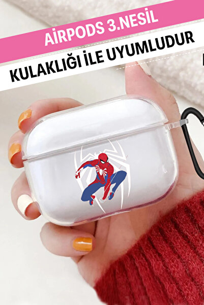 WANNA PROTECT Airpods 3. Nesil Uyumlu Şeffaf Kancalı Desenli Yumuşak Silikon ...