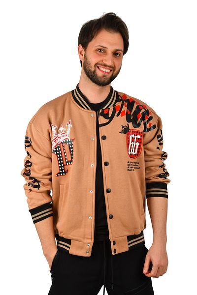 Butik Rizz up Голямо колежанско яке с тройна нишка 4764