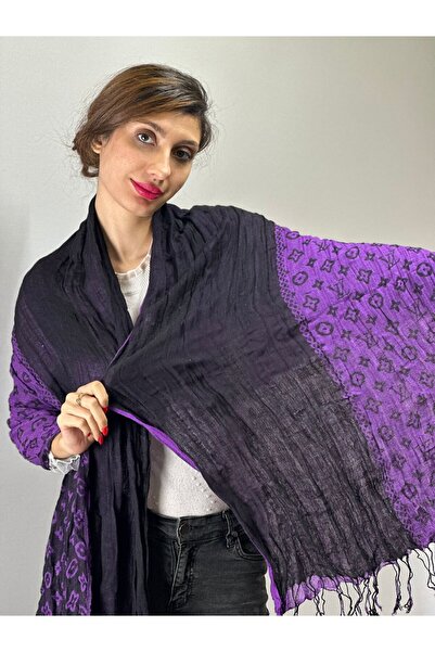 Gönülden Tasarım 180Χ70 εκ. Πολύχρωμο γυναικείο φουλάρι με λουλούδια