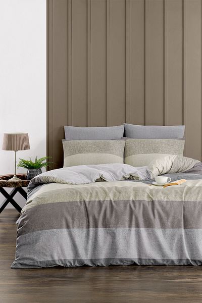 TABEA HOME Σετ Παπλωματοθήκη με Διπλό Σχέδιο - ΒΑΜΒΑΚΙ, ΜΕ ΦΥΛΛΑ