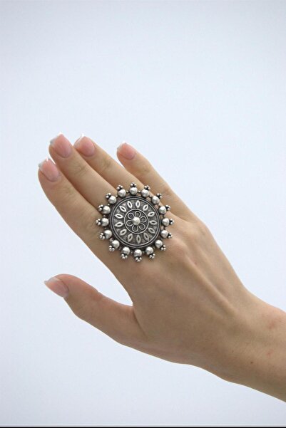 OneArjethnic Gümüş kaplama maksimalist ayarlanabilir yüzük