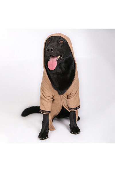 pet elegante رداء حمام للكلاب مصنوع من القطن بنسبة 100% باللون البني (ملابس ل...