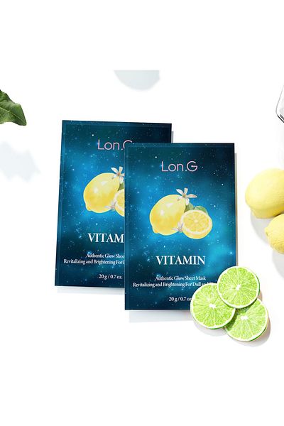 Long Lon.G K-Beauty 5-Pack Vitamin Authentic Revitalizing Brightening Face Mask