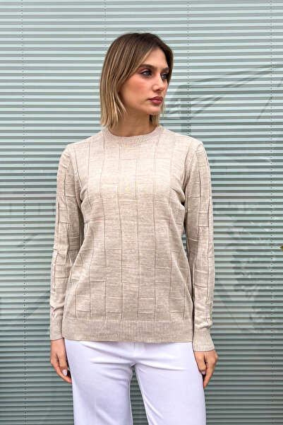 ModaPlaza Pulover de damă cu model pătrat 4937