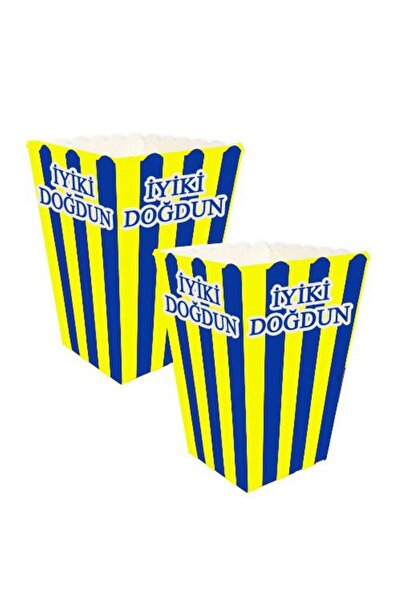 PartAntalya Κίτρινο Navy Blue 8-Piece Corn Box - Ευχετήρια γραμμένη, θαυμαστής