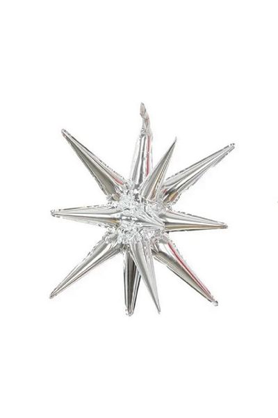 turkuaz parti Silver Pole Star Foil Ballon