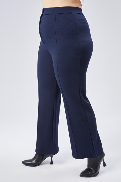 SYM High Waist Loose Leg Zipper Plus Size Women's Trousers