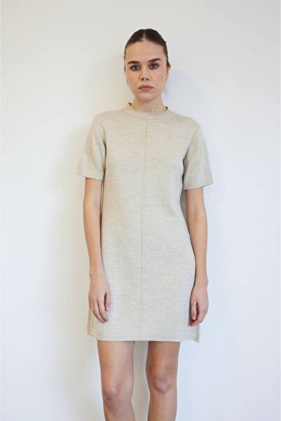 MODA Kadın Triko Kısa Elbise-kısa kollu