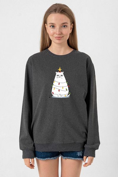 Tshirthane Grumpy Christmas Smoked Women's 2Ip Sweatshirt