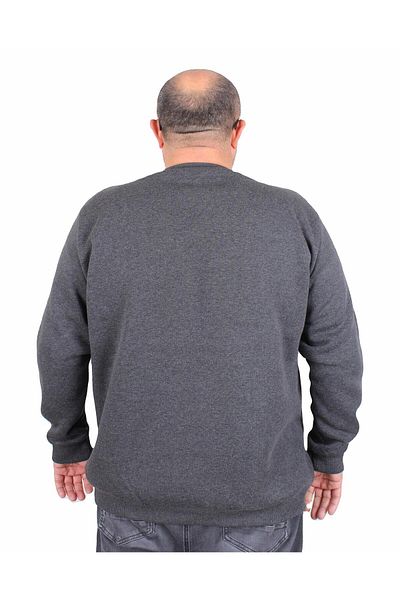 MocGrande Ανδρικό φούτερ μεγάλου μεγέθους - 3ip Original, Crew Neck, ANTHRACITE MELANGE 24203