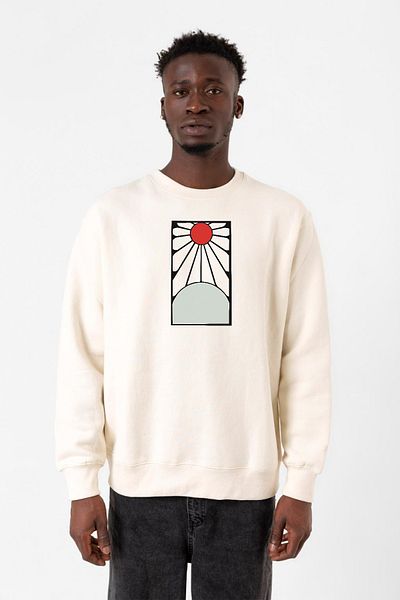 Tshirthane Ανδρικό φούτερ Demon Slayer Ecru - Φούτερ με 2 κλωστές με μοτίβο κορυφής