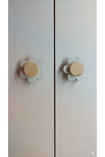 afralya home 3 Pieces! Papatya Baby Room Wooden Drawer / Cabinet Handle Figured Handle, Crown Shaped Drawer Handle