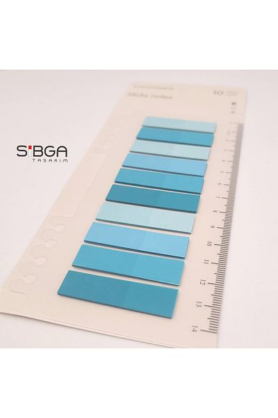 sibga tasarım Post-It Clear Blue Tones Bookmark - 200 Sheets Sticker Note Paper