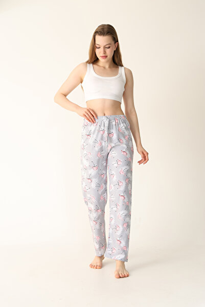 Arvin Pijama Kadın Flamingo Baskılı Pamuklu Yumuşak Pijama Altı