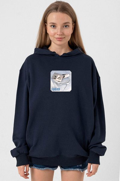 Tshirthane Navy Blue Hooded 3Ip Babymonster Forever Women's Shoes