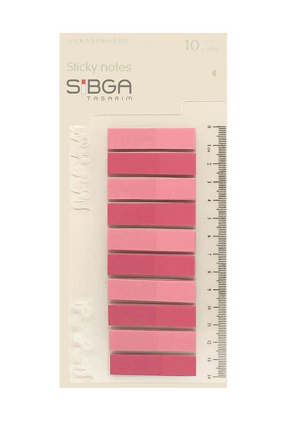 sibga tasarım Post-It Transparent Pink Bookmark - 200 Sheets of Note Paper