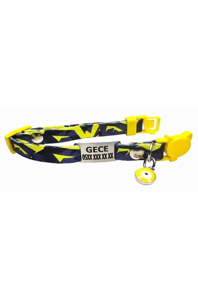 Ayz Aksesuar Güvenlik kilitli isimli kedi tasması, sallanmayan isimlik, kedi künyesi, kedi isimlik, safety click